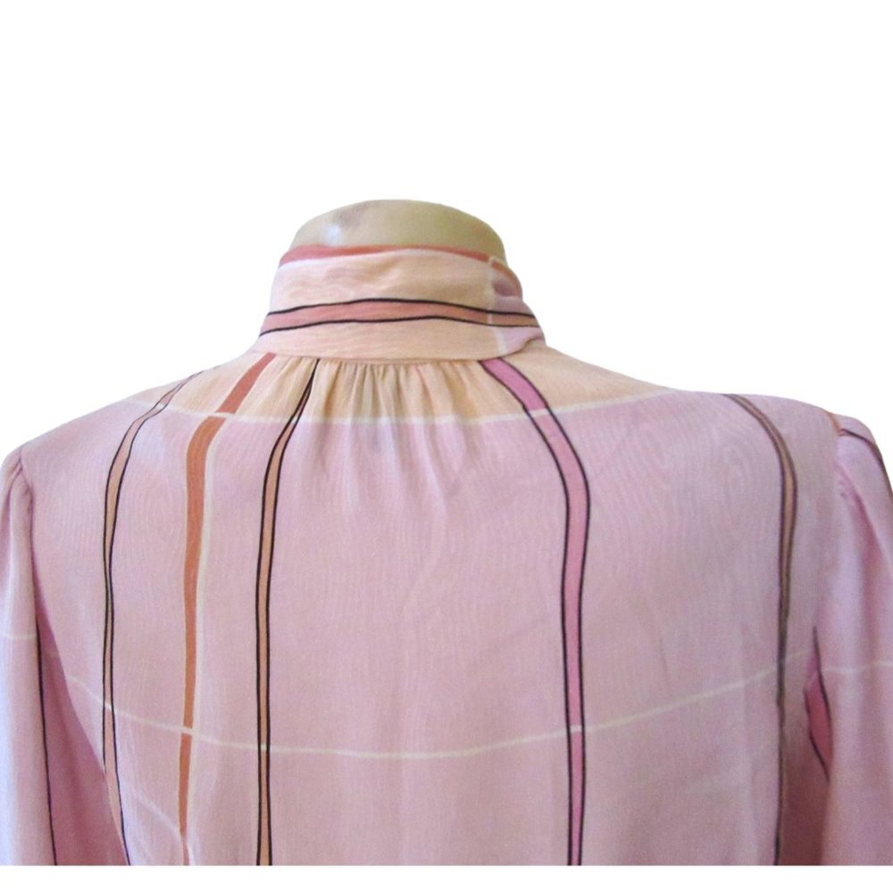 Vtg. Francesca of Damon for Slarington Silk Button Down Long Sleeve Blouse Sz 8 - Picture 5 of 6